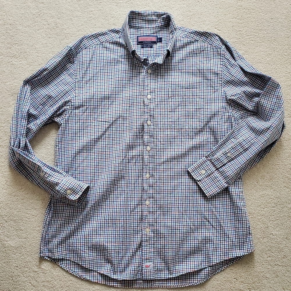 Vineyard Vines Men's Murray 100% Cotton Plaid Button-up Shirt szL